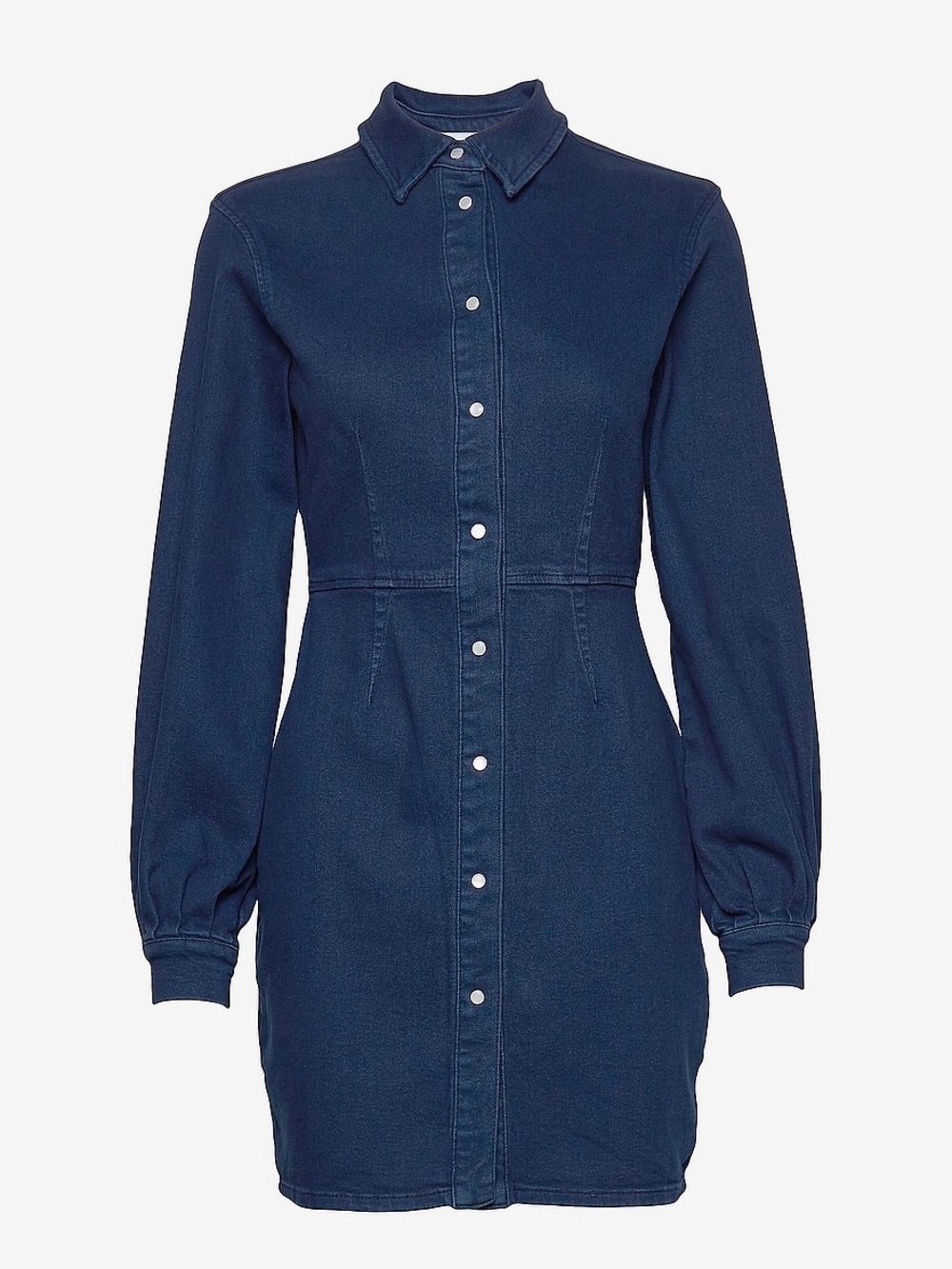SAMSOE SAMSOE Berthe Dress Indigo Blue Denim Long Sleeve Mini Shirt-Dress M = 8